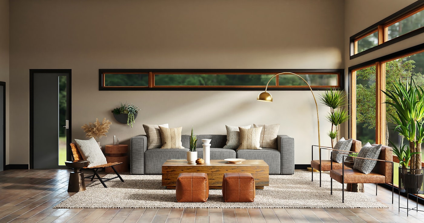 Interior con acabados modernos